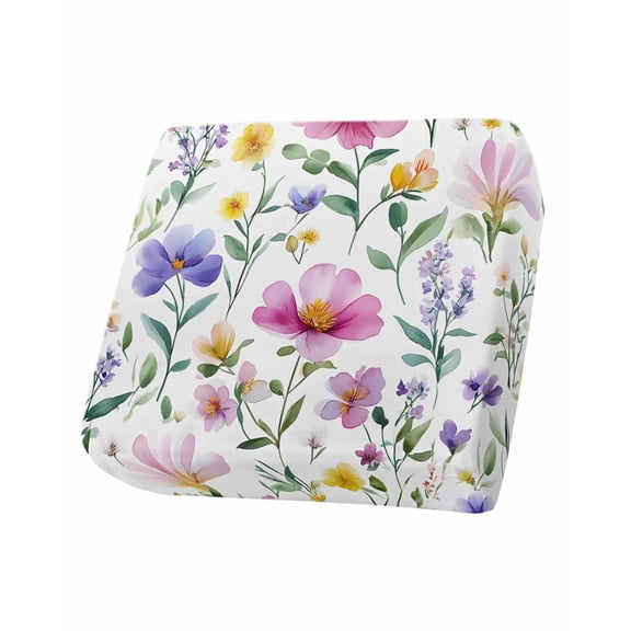 Colorful Floral Sofa Couch Cushion Covers Washable, Removable Stretchable Sectional Couch Covers,Watercolor Vintage Flower Spring Plant Slipcovers for L & T Shape Sofa Furniture Protector S Size 1 pc