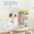 thumbnail image 3 of Curipeer Kids Dress up Storage with Mirror, Wood Armoire Wardrobe Closet, White with feet, 3 of 9