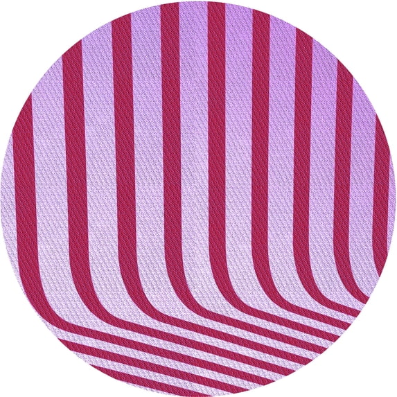 Ahgly Company Indoor Round Patterned Pink Lemonade Pink Area Rugs, 8' Round