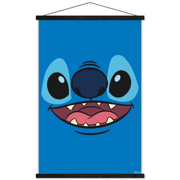 Disney Lilo and Stitch - Giant Face Smile Wall Poster with Magnetic Frame, 22.375" x 34"