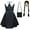 Dress with Bag and Wig, variant on Girls Wednesday Addams Costume Dress Set,Addams Family Black Uniform Dress for Halloween Cosplay Party