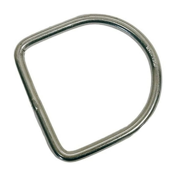 Marine Stainless Steel 1/4" D-Ring Welded, 35mm Height 500 Lbs WLL Sailing