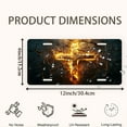 thumbnail image 2 of License Plate, Flaming Cross Decorative Front,Personalized Stainless Steel License Plate Cover For Men Women,12.2" X 6.2", 2 of 7