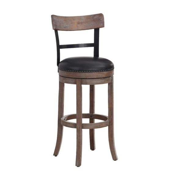 Taranto 26" Swivel Counter Stool in Washed Brown and Black