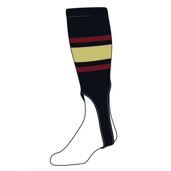 TCK Baseball Stirrups Large PRO (700E, 7in) Black, Cardinal, Vegas Gold