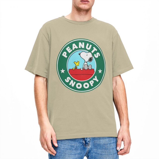 Camiseta de Peanuts Charlie Brown y Snoopy, camisetas básicas de verano Y2K, camisetas de tendencia de algodón puro para hombre, camisetas de diseño de manga corta
