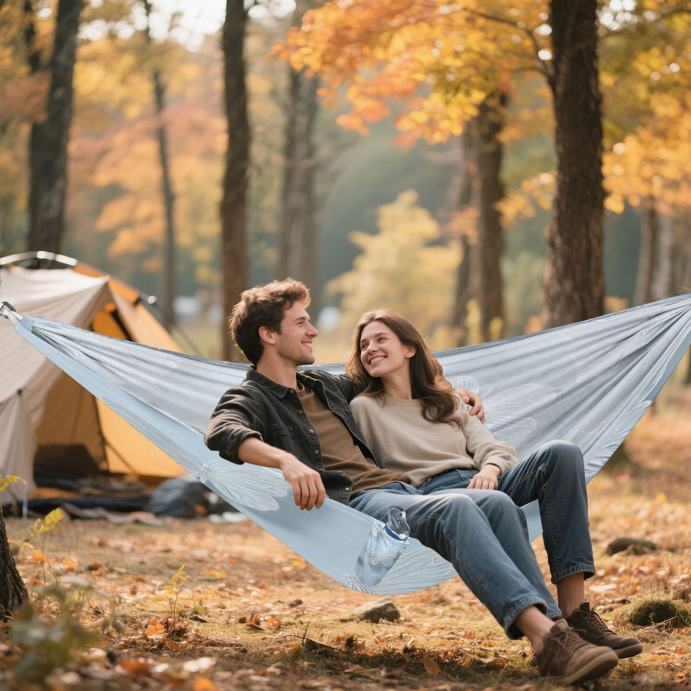 Hammock Camping Hammock Nylon Portable Hammock Travel Camping Hammock Hand Drawn White Butterfly