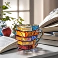 thumbnail image 2 of Taza de libro pintado, vaso de vidrio para café, 325 ml, inspirado en la lectura, regalo novedoso para amantes de la literatura., 2 of 7