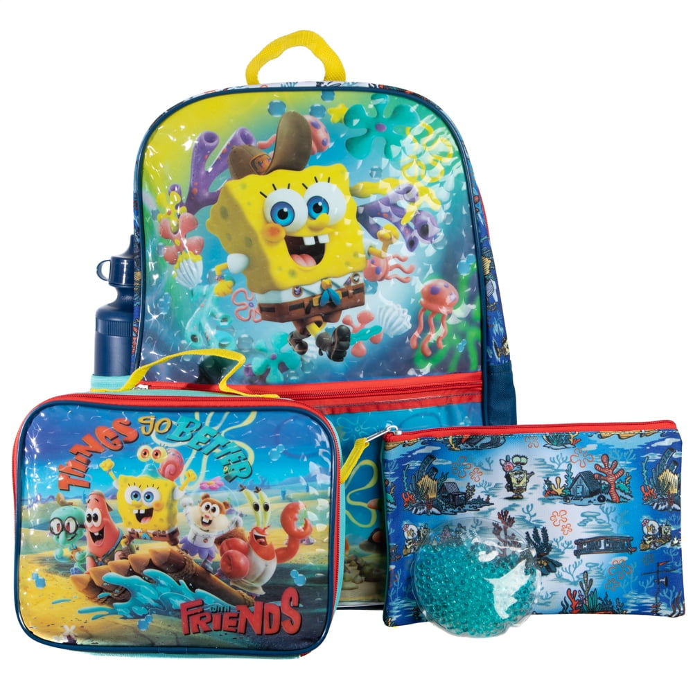 Bioworld Spongebob Squarepants Kids Cartoon Movie 5Piece Backpack
