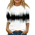 thumbnail image 2 of Mfakffe Kids Crew Neck 3/4 Sleeve Tops Retro Geometric Color Block Printed Casual T-Shirt Soft Loose Fit Fashion Tee for Children Daily Wear, 2 of 4