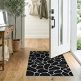 thumbnail image 2 of ODIKA 2'x3' Washable Accent Rug Pet Friendly, Bedside Mat Black White Abstract Pebble Design Elegant Contrast with Seamless Stone Motif for Bedroom, Nursery, RV, 2 of 7