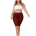 thumbnail image 6 of Tumotour Yoga Shorts For Women Plus Size Yoga Pants Half Shorts Solid Color Lace Elastic High Waisted Running Workout Gym Shorts, 6 of 9