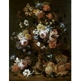 thumbnail image 2 of Van Veerendael, Nicolas 12x14 White Modern Wood Framed Museum Art Print Titled - Roses, Carnations and Other Flower In An Urn, 2 of 4