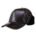 thumbnail image 5 of Hat Leather 100% Genuine Middle-aged And Man Winter Warm Earmuffs Thickening Baseball Cap Sheepskin Wool Man Winter Hats ,Unique Design, 5 of 5