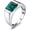 3-Green-Emerald, variant on Men's  2-3ct Natural Smoky Quartz Created Ruby Alexandrite Sapphire Simulated Emerald Engagement Ring, 14K White Gold Plated 925 Sterling Silver Promise Rings, Gemstone Jewelry