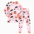 thumbnail image 6 of Cdudpw Toddler Girl Halloween Pajamas Sets Halloween Print Tops Pants Sleepwear Kids Girls Nightgown Outfits(A009-Dark Gray), 6 of 9