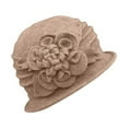 thumbnail image 4 of Beach Bucket Hats Men - UPF 50+ Wide Brim Foldable Vintage Floral Women's Wool Cloche Hat 1920s Winter Hat For Elegant Style, 4 of 4