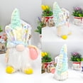thumbnail image 4 of Easter Gnomes Decorations for Home 13inch Gnomes Plush Bunny Hold Easter Eggs Carrots Handmade Gnome Doll Rabbit Gifts Indoor Spring Tired Tray Decor (Cyan), 4 of 8