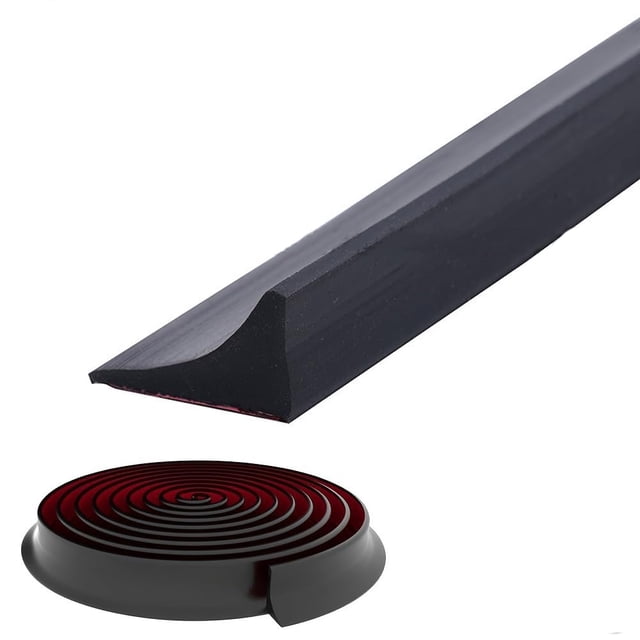 Umbral de ducha, de silicona, impermeable, 250 cm, color negro