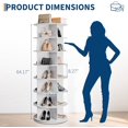 thumbnail image 3 of Historyli 7 Tier Rotating Shoe Rack Tower,360° Revolving Free Standing Spinning Shoe Organizer,Vertical Spinning Shoes Display,Shoes Rack Storage Round Carousel,Rotate Shoes Closet Organization，White, 3 of 8