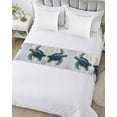 thumbnail image 5 of Xipuska Sea Turtle Bed Runners for King Size Bed, Decorative Bed Throws for Foot of Bed, Coastal Summer Beach Vintage Wooden Bed Runner Sofa Throw Bedding Scarf Protector Slipcover for Bedroom/Hotel, 5 of 6