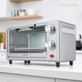 thumbnail image 2 of VOLTIO | Horno Tostador El&eacute;ctrico 11 Lt &ndash; Chico &ndash; Tostar, Gratinar &ndash; 2 Rebanadas &ndash; Temporizador 30 Min &ndash; 700W &ndash; Acero Inoxidable, 2 of 8
