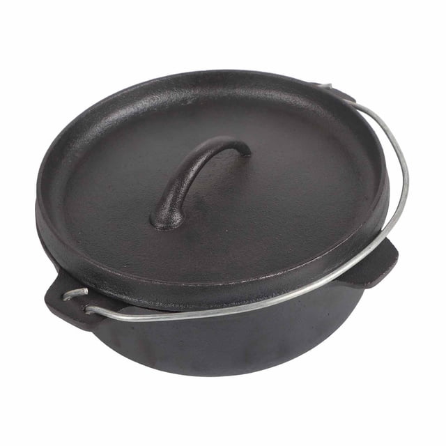 Pot Pré-Assaisonné pour Camping, Pot en Fonte avec Couvercle, Expérience Inégalée