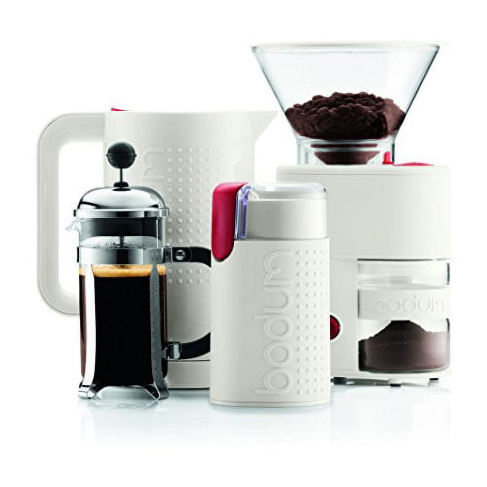 Bodum BISTRO Burr Grinder, Electronic Coffee Grinder with Continuously Adjustable Grind, White