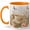 Orange, variant on Floral Tea Cup Coffee Mug, Watercolor Teacup Mug, Cottagecore Tea Lover Ceramic Mug, Birds Hearts Flower Gift Cup, 11 oz