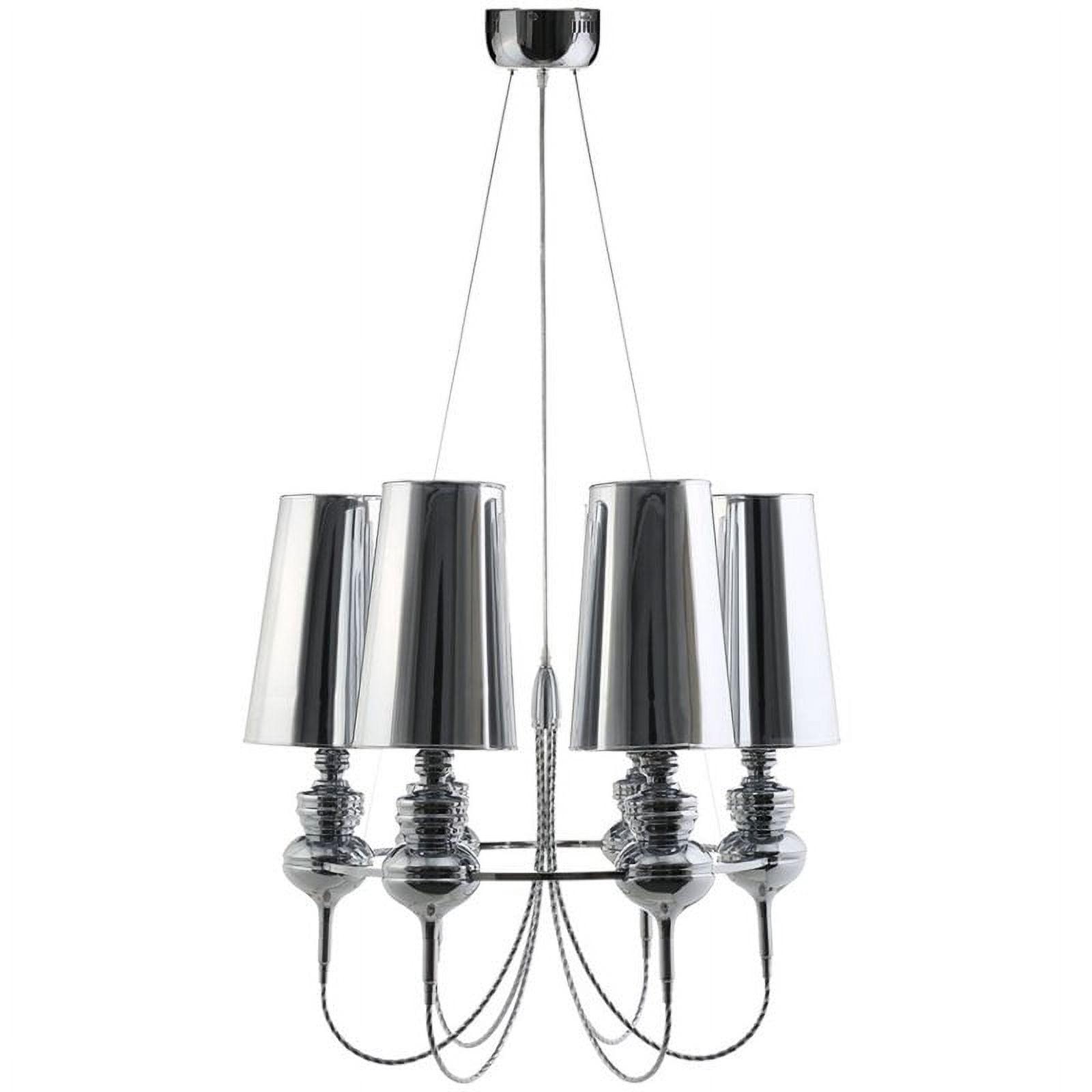 Modway Tapestry Vintage Modern Stainless Steel Chandelier in Silver