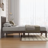 Queen Bed Frames, Telino Wood Platforms Bed Frame with Wooden Slats Support, No Box Spring Needed, Espresso - Walmart.com