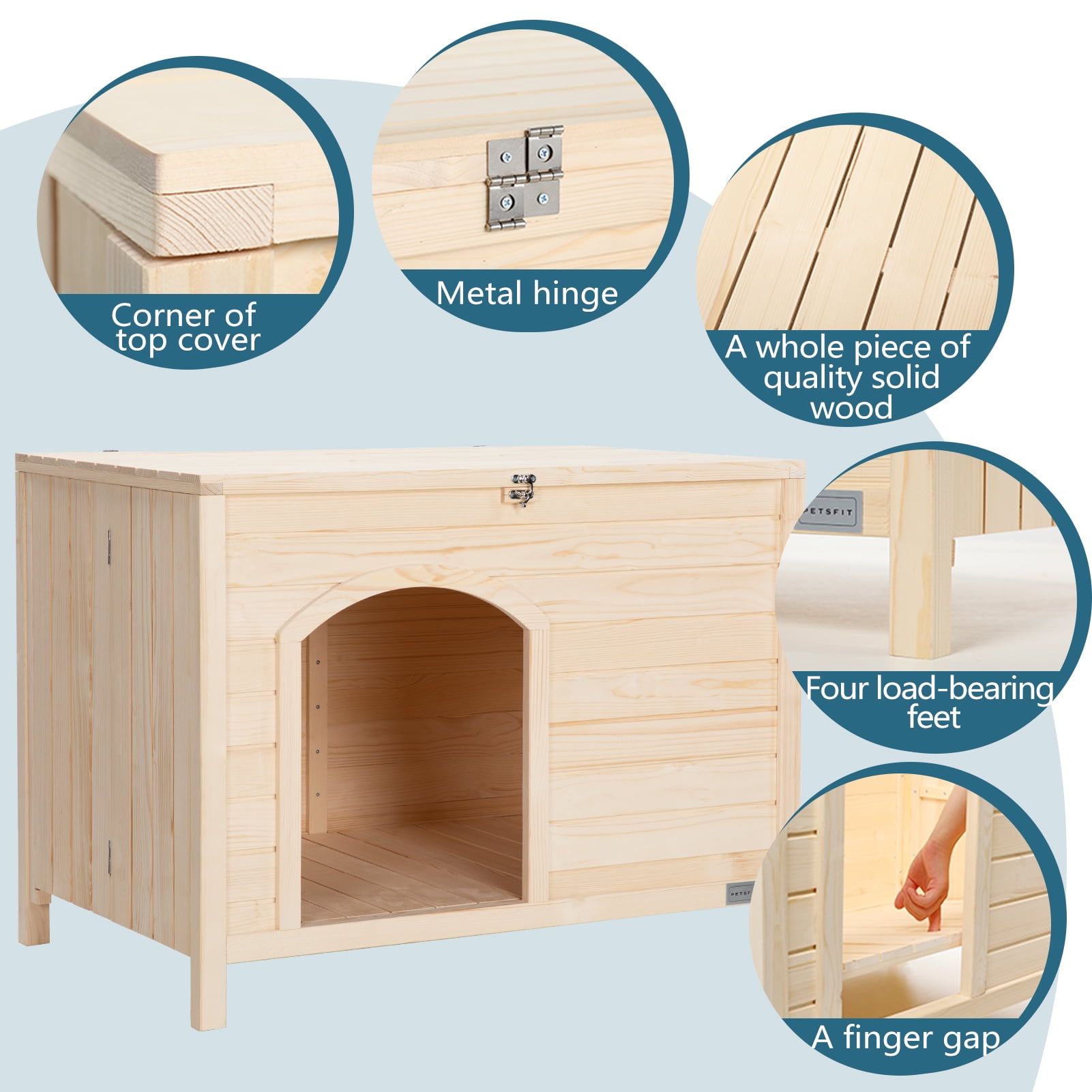 Petsfit Folding Cat House, No Tools Required for Assembly, Cat house Furniture, Indoor  Dog House for Small Dog, 30" L×21" W×24.5" H.