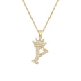 thumbnail image 1 of Qarigey InitialNecklacePendantEnglish Letter A to Z Modern Crystal Birthday Valentine'sDay Jewellery Chain Charm Ropa, zapatos y accesorios Miscelánea Y 1, 1 of 6