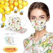 ICQOVD Adult Bee Print Masks For Protection Face Mask Disposable Earloop Mask