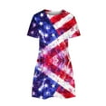 thumbnail image 5 of Youyipin womens dresses American Flag Dress Women 4th of July Short Sleeve T Shirt Star Stripes USA Dress Patriotic summer dresses for women 2025, 5 of 5