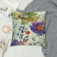 thumbnail image 2 of Fenyluxe Flower Design Green and Purple Square Pillow Cover Case for Cushions Sofa Bed Outdoor Decoration - Aesthetic Decor for Car Couch Bedroom, 1PC 24x24in, 2 of 5