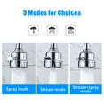 thumbnail image 4 of Yeacher 360° Rotatable Tap Head Faucet Extender Splash-Proof Pressurized Kitchen Tap Sprayer with 3 Modes, 4 of 8
