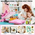 thumbnail image 4 of Adnoom Clamshell Heat Press 15x15 with Slide Out Design, Industrial-Quality Sublimation Press with Dual Tube Heating System, Digital Heat Transfer Machine for T-shirt, Mouse Pad, Pillows, Pink, 4 of 8