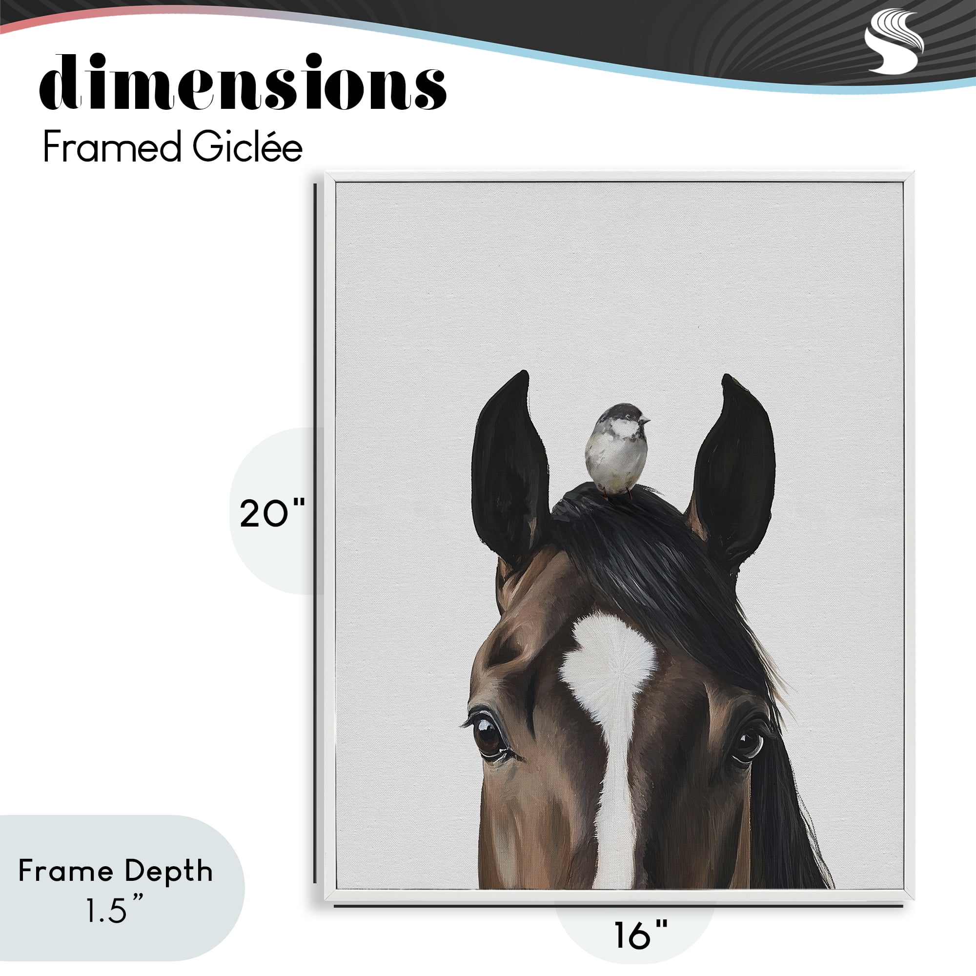 Stupell Industries Quiet Companion Horse & Bird White Framed Giclee Art, design by Svetlana Aleynikova