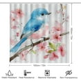 thumbnail image 2 of Faty-T Rideau de Douche Ensemble de 4 Pcs Rideau de Douche et Tapis Ensemble Rideau de Douche Oiseau de Printemps Fleur de Cerisier Imperméable Motif Personnalisé Rideaux de Bain Oiseau Fleurs Épanouies de Printemps Sakura, 2 of 8