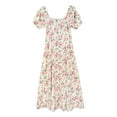thumbnail image 2 of Maxi Robe pour les Femmes Robe Boho Robe Cottagecore Printemps Été Robe Wrap Floral Casual Vintage Robe à Col Carré, 2 of 5