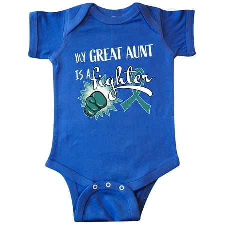 

Inktastic Ovarian Cancer Awareness- My Great Aunt Is a Fighter Gift Baby Boy or Baby Girl Bodysuit