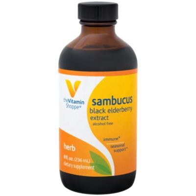 Sambucus Black Elderberry Extract  Organic  AlcoholFree Liquid for Herbal Immune  Seasonal Support – 4000mg per serving (8 Fluid Ounces Liquid) by The Vitamin