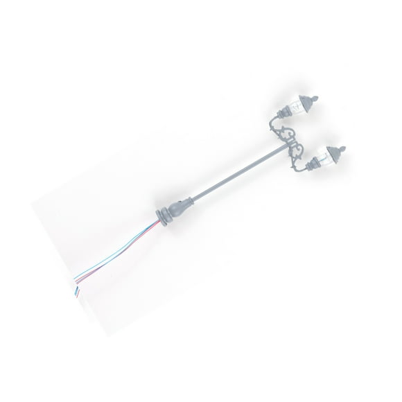 Yuarrent Mini paisaje farola Prop simulación lámparas modelos miniatura accesorios de lámpara diseño de escena ornamento iluminación Artesanía Gris/Blanco cálido