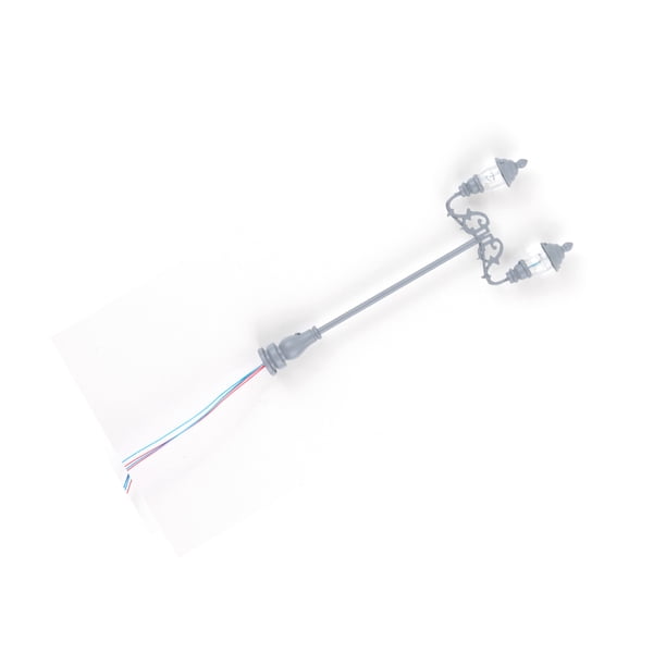 Yuarrent Mini paisaje farola Prop simulación lámparas modelos miniatura accesorios de lámpara diseño de escena ornamento iluminación Artesanía Gris/Blanco cálido