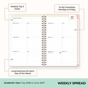 Blue Sky Day Designer 2026-2027 Weekly and Monthly Academic Year Planner Calendar, July 2026 - June 2027, 5 x 8, Flexible Cover, Wirebound, Storage Pocket, Includes Stickers, Smitten