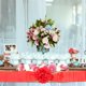 thumbnail image 4 of Houderco Con Bola De Flor Roja De Tela Para Ceremonias Y Bodas Con Cintas, 4 of 7
