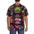 thumbnail image 7 of Balery Monstrous Cartoon Characters Men's Casual Button Down Shirt Short Sleeve Textured Summer Cuban Beach Shirts-Medium, 7 of 7