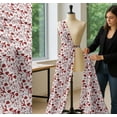 thumbnail image 5 of Soimoi Red Cotton Voile Fabric Spruce Leaves & Baubles Christmas Print Sewing Fabric Yard 56 Inch Wide, 5 of 7