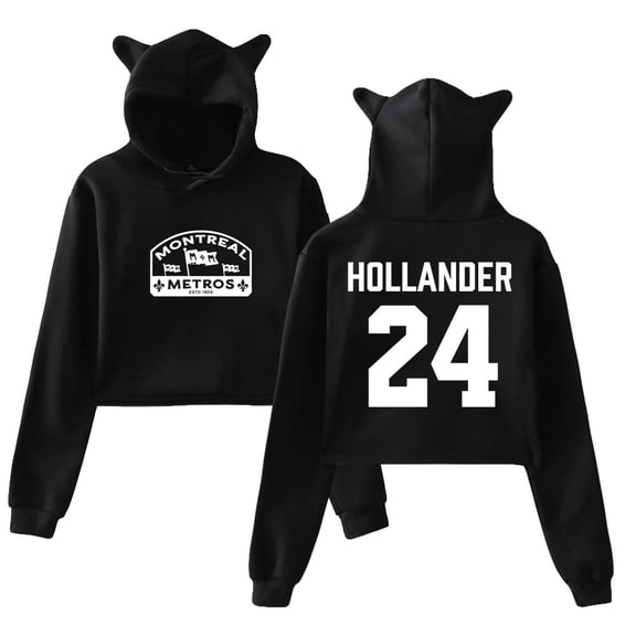 Heated Rivalry Shane Hollander Hoodie Cat Ears Hooded Sweatshirt Long Sleeve Crop Top Women's Clothes